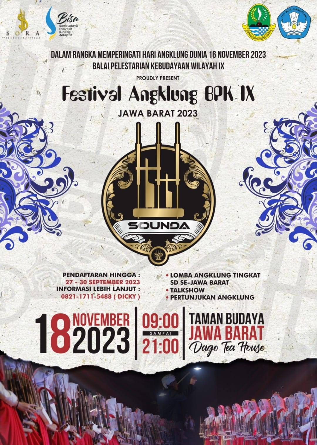 Dalam rangka memperingati hari angklung se-dunia BPK IX mempersembahkan Festival Angklung